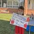 Gavin Jursa took time to make an introductory sign for his Willow School second grade teacher Michelle Klupchak. 