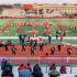 The H-F marching band and cheer team revs up the Vikings crowd before the Friday game started. (ABS)