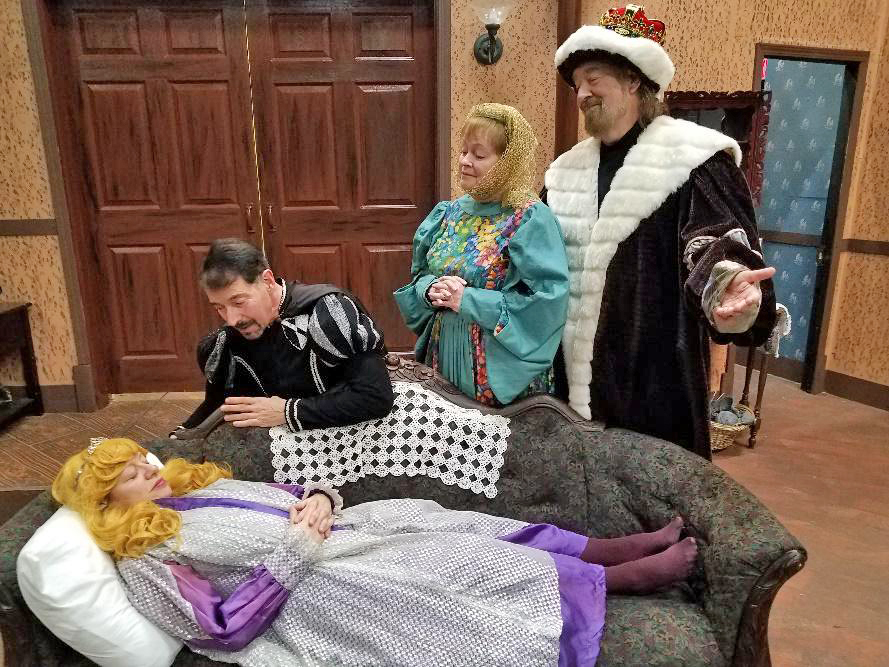 The Drama Group cast, from left, Lisa Kristina, Miguel Gonzalez, Marylee Hoganson and Tony Labriola are ready for the production of "Sleeping Beauty" April 10 through 14. (Provided photo)