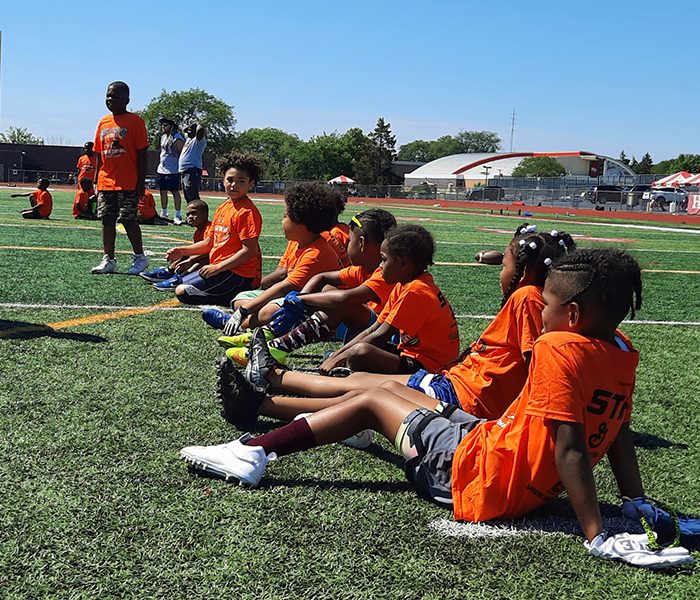 Campers look on as others drill at Reach 4 the Sky camp Saturday. (David P. Funk/H-F Chronicle)