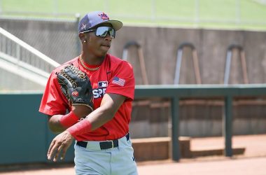 Homewood-Flossmoor incoming senior Dillon Head warms up before one of his games for the MLB/USA Baseball Pipeline League last week in North Carolina. (Provided photo)