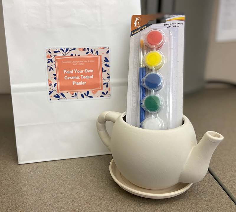 In addition to children, teens and seniors, adults ages 18 and older can now get craft/DIY kits monthly from the Flossmoor Public Library, while supplies last. (Photo courtesy of the Flossmoor Public Library)
