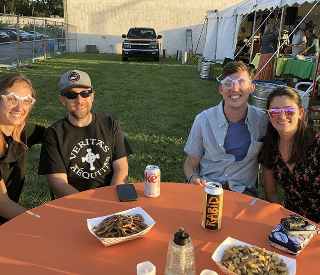 Summer Fest 4 Coming together to support the Homewood Science Center are, from left, Jeannette LaPlante, Matt LaPlante, Nate Nesbit and Caitlyn Nesbit. (Marilyn Thomas/H-F Chronicle)