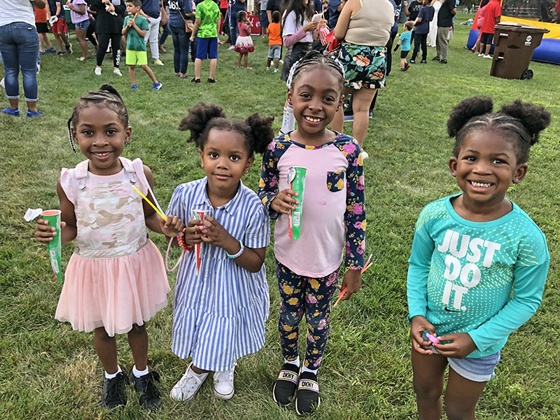 Treats were enjoyed by kindergartener Khloe Watts, pre-kindergartener Ryan Ester, 2nd grader Kaylen Watts, and pre-kindergartener Imani Dokun. (Marilyn Thomas/H-F Chronicle)