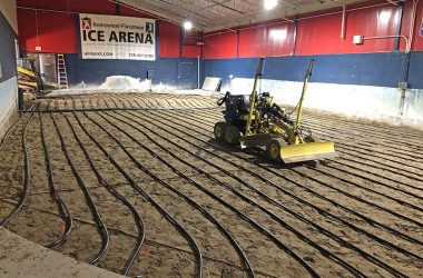 The training rink at the H-F Ice Arena is also getting redone. (Marilyn Thomas/H-F Chronicle)
