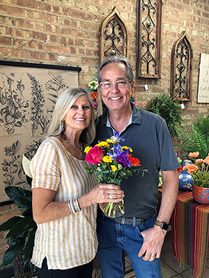 Kyle, left, and Marty Arrivo in 2020. The longtime owners of Homewood Florist announced they plan to retire Oct. 31. (Provided photo)