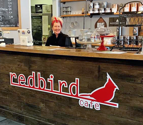 Owner Kim Nolen behind the counter at Redbird Cafe in 2019. (Provided photo)