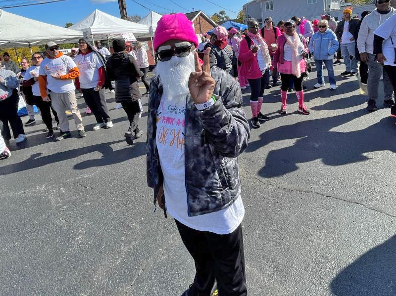This young walker sported some funny facial hair during Cancer Support Center Walk of Hope 2022. (Carole Sharwarko/H-F Chronicle)