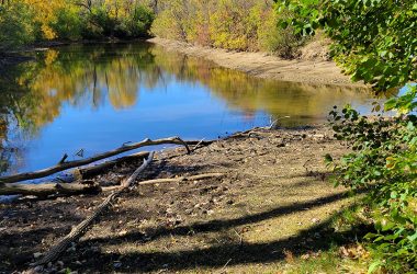 Water levels are noticeably low in the lakes on the east side of Izaak Walton Preserve due to an inoperable well pump. Homewood trustees voted Oct. 11 to pay for repairs to the pump. (Eric Crump/H-F Chronicle)