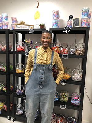Shawnda DeBose took over a small space in the Shops on Sterling and created a candy store, Ruby Ella Sweets. (Marilyn Thomas/H-F Chronicle)