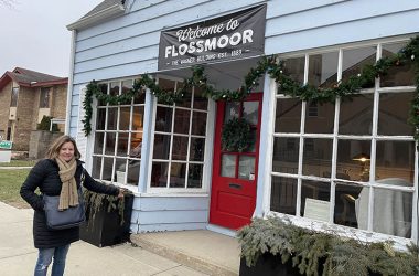 Flossmoor Mayor Michelle Nelson leads the way to the Wagner Building, which has been on Flossmoor Road since 1889 and will house the village’s historical society. (Bill Jones/H-F Chronicle)