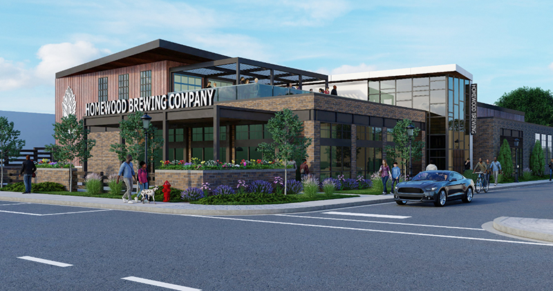 A rendering of the future Homewood Brewing on Dixie Highway by Mike Matthys of Flossmoor, representing the Linden Group. (Provided image)