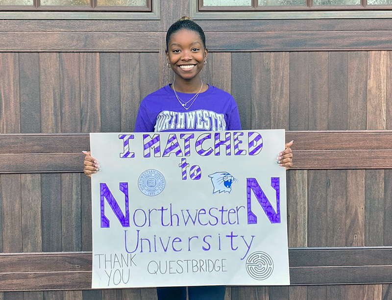 Jada Marsh, a senior at Homewood-Flossmoor High School, announces her acceptance to Northwestern University. (Provided photo)