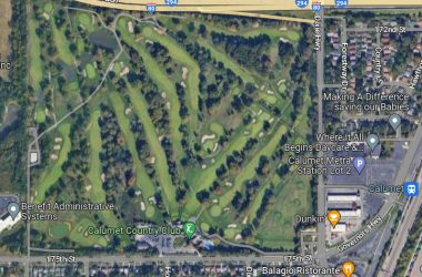 A satellite image shows Calumet Country Club, located in Hazel Crest north of 175th Street, west of Dixie Highway. (Provided image/Google)