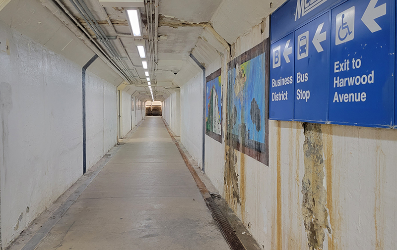 The Homewood train station tunnel, seen here early in December 2022, is about to get a major makeover. (Eric Crump/H-F Chronicle)
