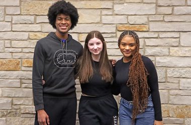 Aaron McIntyre, left; Stella Hoyt, center; and Jazmin Rhodes represented Homewood-Flossmoor High School at the IHSA state speech competition. They won two medals. (Provided photo)