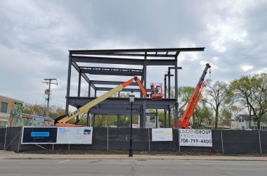 The frame of Homewood Brewing Company at 18225 Dixie Highway as seen on May 4. (Eric Crump/H-F Chronicle)