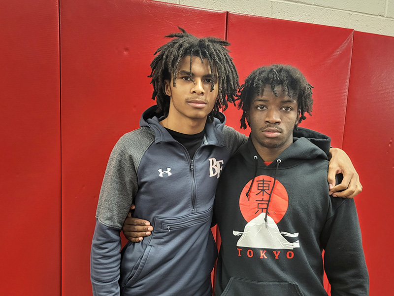 Seniors Robye Williams (left) and Brian Ingram hope to lead a Vikings wrestling program in transition this winter. (David P. Funk/HF Chronicle)