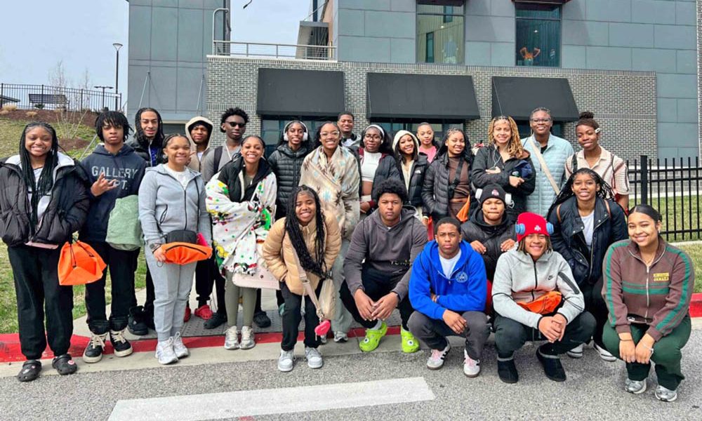 Students from You Matter 2 take a quick photo while visiting Morgan State University, a stop on their college tour. (Photo provided by Destiny Watson/You Matter 2)