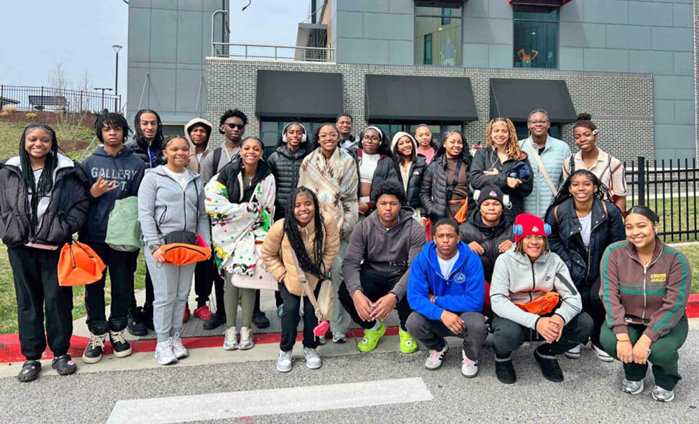 Students from You Matter 2 take a quick photo while visiting Morgan State University, a stop on their college tour. (Photo provided by Destiny Watson/You Matter 2)