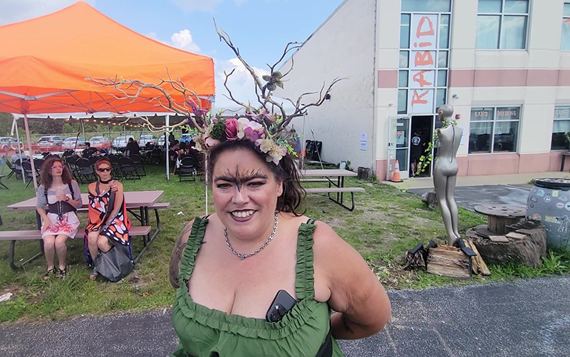 Rabid Brewing co-owner Raiye Rosado talks about the 2023 Feast of the Goat Queen festival. (Eric Crump/H-F Chronicle)