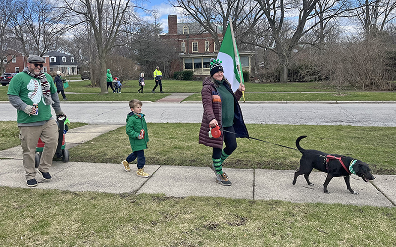 Everybody's dressed in green for the Flossmoor St. Patrick's Parade. (Nick Ulanowski/H-F Chronicle)