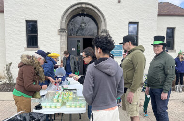 The village provides green cupcakes and cookies to community members after the parade. (Nick Ulanowski/H-F Chronicle)