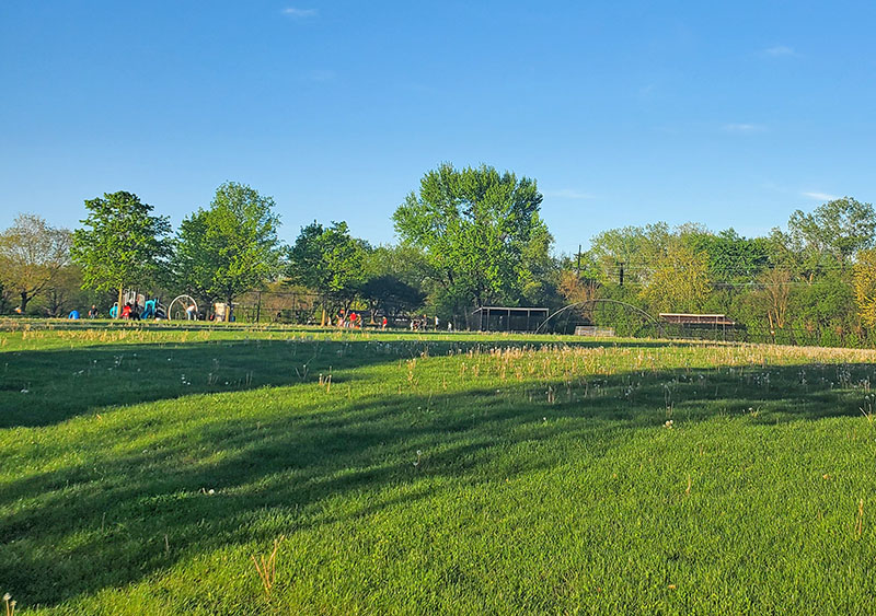 The HF Park District plans to build tennis courts at Highlands Park to replace the courts removed for the Heather Hill detention basin. (Chris Weber/H-F Chronicle)