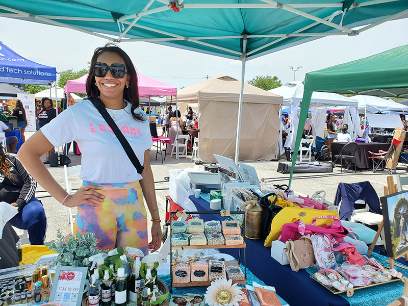 Kalenda Preston started Clean and Clear, a natural ingredient bug repellent business based in Homewood. (Chris Weber/H-F Chronicle)