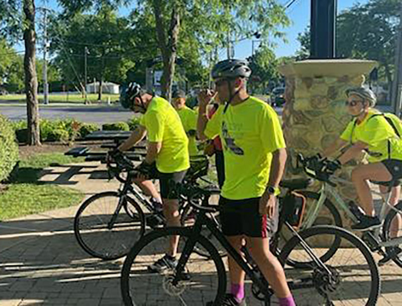 The riders prepare for the second leg of the journey. (Provided photo)