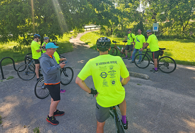 The riders prepare to begin a 100-mile journey through northeast Illinois. (Provided photo)