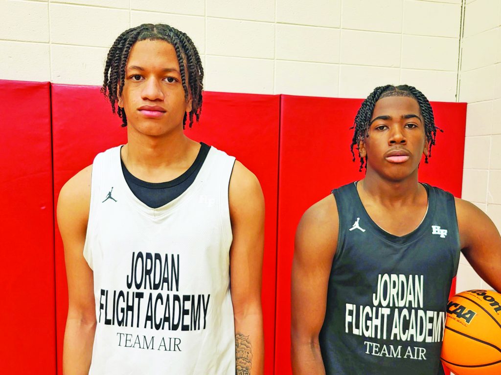 H-F hoopers Aiden Derosa, left, and JD Tyler will help lead the Vikings as they try to defend their state title. (David P. Funk/H-F Chronicle)