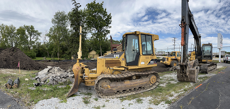 Signs of renovation progress: Construction equipment outside of Ford of Homewood. (Provided photo)