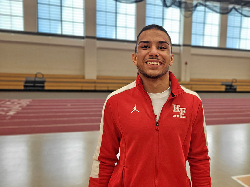 H-F senior 157-pounder Jovan Vukaljovich overcame a multitude of issues to win three matches at the Vikings' Mega Duals event on Jan. 18. (David P. Funk/H-F Chronicle)