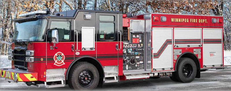 An example of a Pierce Enforcer fire truck similar to the one Homewood is expecting to receive in 2029. (Provided photo)