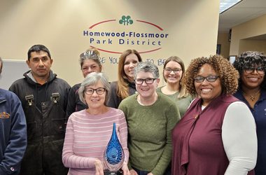 Members of the Homewood-Flossmoor Park District DEI Committee pose with their 2025 Champions for Change award. (Provided photo)
