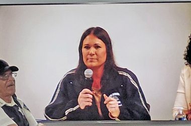 Stephanie Wiedeman serves as moderator of the Thornton Township annual meeting in March 2024. She is one of two township residents who have said they would be willing to serve the last few months of the vacant trustee position if nominated at a township meeting Tuesday. Charles Rayburn also announced he would be willing to serve. (Chronicle file photo)