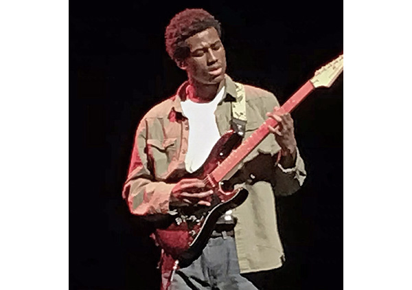 Talent show winner Chaunto Drape wows the audience with his guitar skills. (Lolita Cusic/H-F Chronicle)