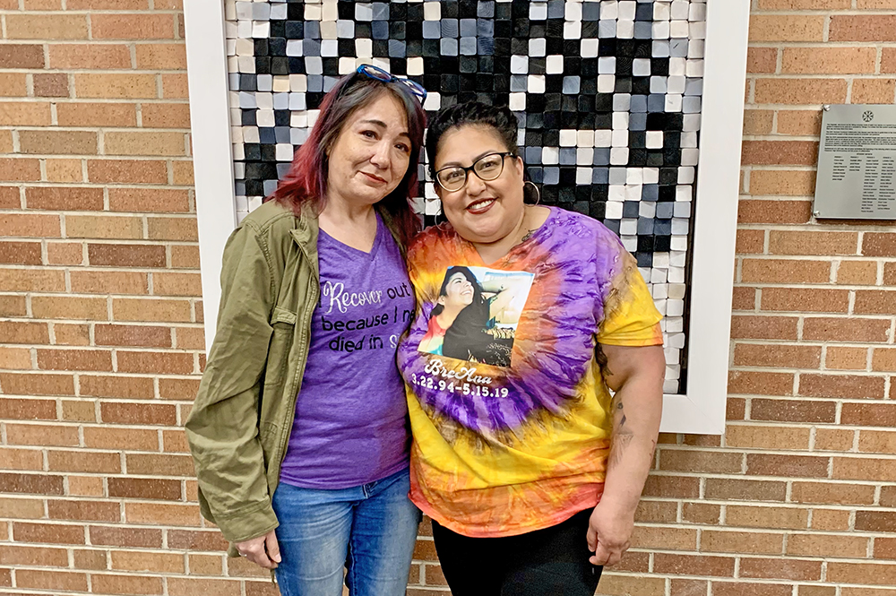 Mary Boreman, left, and Aisha Betancourt at H-F’s Shatter the Silence mental health panel on May 5. Both parents shared personal stories of recovery, grief, and the power of listening. (Nuha Abdessalam/H-F Chronicle)