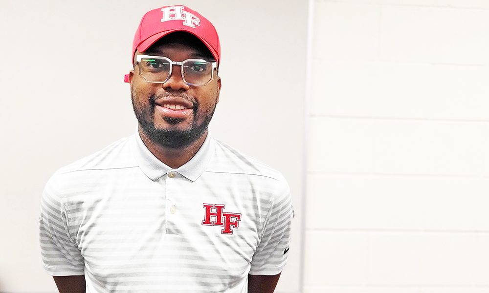 Brandin Brown, a 2007 Homewood-Flossmoor graduate, has big ambitions as the Vikings new boys basketball coach. (David P. Funk/H-F Chronicle)