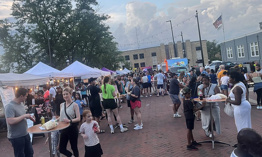 Community gathers in downtown Homewood’s Martin Square for Rock the Block, a Homewood block party organized by the Village of Homewood on the evening of Thursday, June 26. (Nick Ulanowski / H-F Chronicle)
