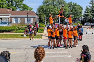 Performers from Meanstreats Elite Cheerleading and Tumbling show off their skills during the Juneteenth Parade in Flossmoor on June 19. (Chris Weber/H-F Chronicle)