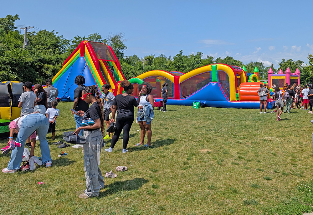 Kids enjoyed bounce houses and other activities at the Juneteenth Block Party. (Chris Weber/H-F Chronicle)