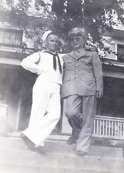 Steve Baran (right) and his brother Anthony, aka “Jockey.” Four of the five Baran brothers fought in WW II while the youngest, Chester, served in the Korean War. (Provided photo courtesy of Greg and Nancy Voll)