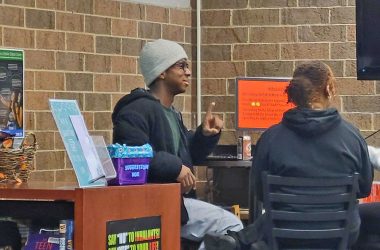 William "Will" Belue, co-founder of Adolescent Activists, does a presentation for his peers. (Mary Wegrzyn-Cole/provided photo)