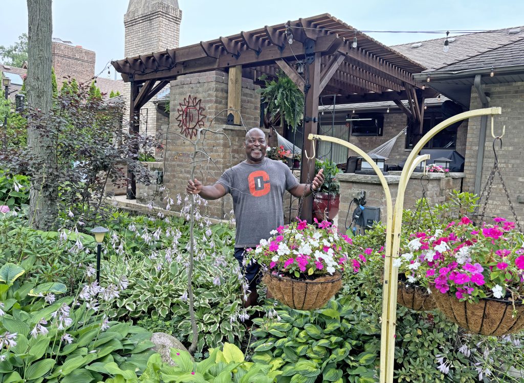 Darryl Johnson of Olympia Fields has been creating his lush hosta garden for more than a decade. (Marilyn Thomas/H-F Chronicle)
