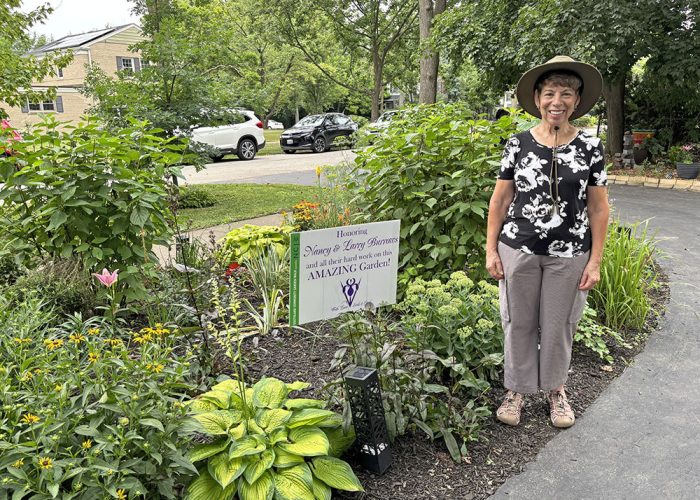 Garden Walk Nancy Burrows_web Nancy Burrows created this front garden three years ago. (Marilyn Thomas/H-F Chronicle)