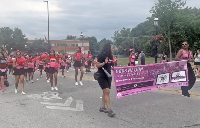 Boss Nation Cheerleading Team marches in the Homewood 4th of July parade. (Nick Ulanowski/ H-F Chronicle)