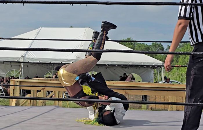 Feast of the Goat Queen featured several wrestling matches. (Eric Crump/H-F Chronicle)
