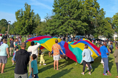 Families enjoy a beautiful evening at Flossmoor Park for the D161 Back-To-School Bash on Aug. 29. (Chris Weber/ H-F Chronicle)